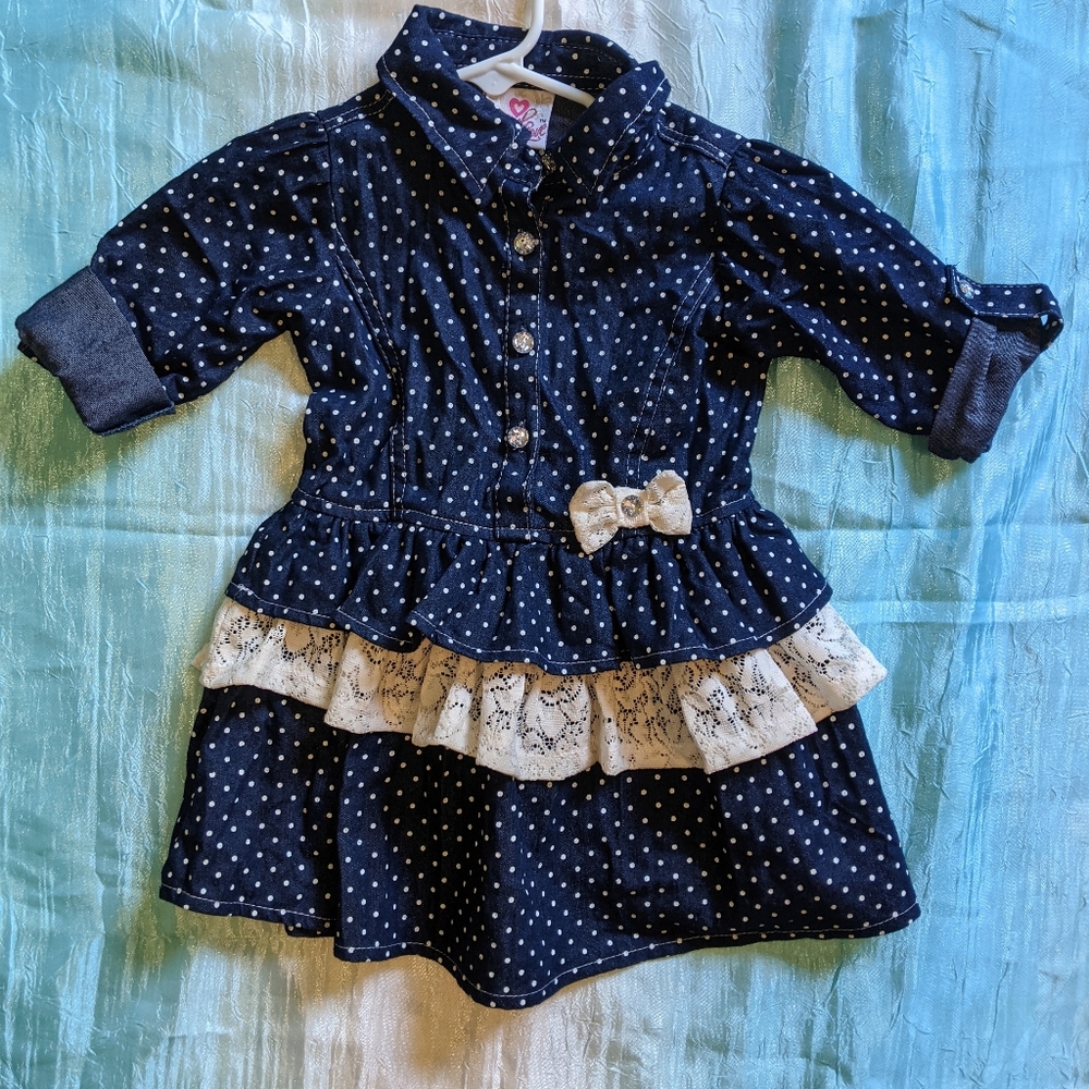 2T denim dress